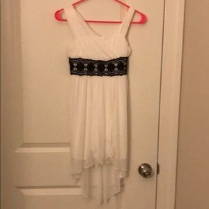 black and white high low dress